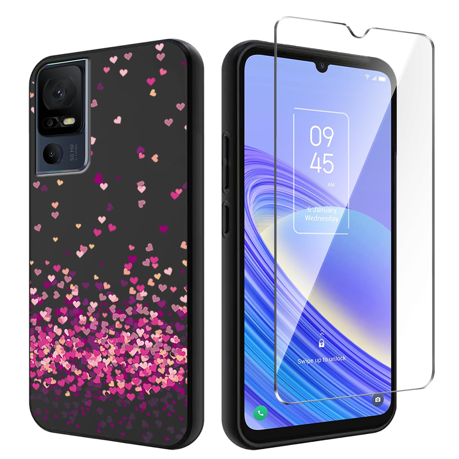 Cover Morbida TCL Con Pellicola Custodia A Libro Morbida Per TCL 40 SE / TCL 50 SE - Include Anche Pellicola In Vetro Temperato Custodia TCL 40 SE - Foto 4