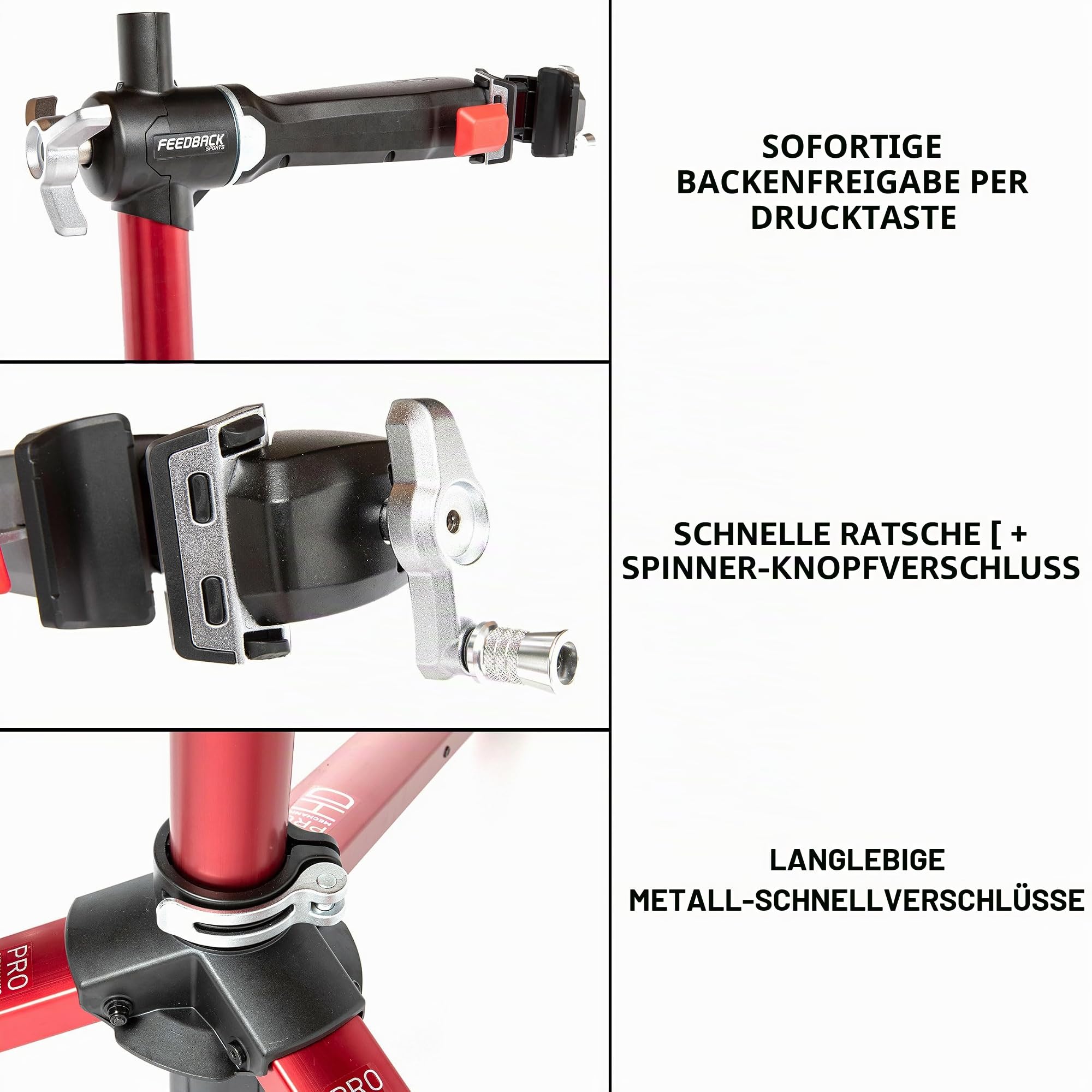 Feedback Sports FB Pro Mechanic HD, einfarbig, Einheitsgröße, 17650 - Fahrrad-Reparaturständer aus Aluminium, besonders für schwerere Fahrräder geeignet, steifere Konstruktion als Pro Elite
