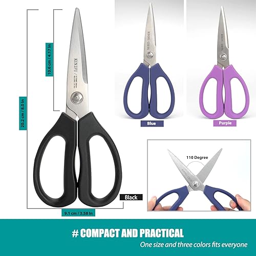 Miniatura 9 de KUNIFU Tijeras de cocina, tijeras de cocina multiusos, tijeras resistentes para desprenderse, utensilios - azul