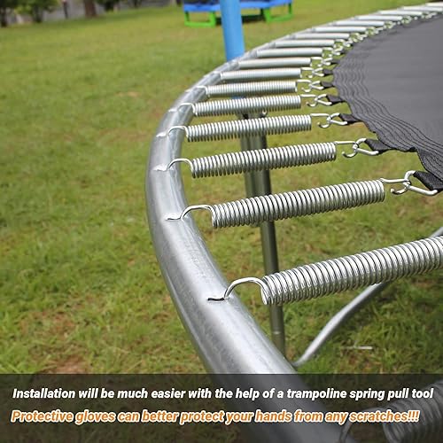 Miniatura 6 de Trampoline Springs 5.56.57 inch Heavy Duty Stainless Steel Replacement Trampoline Replacement Parts, Weather-Resistant, Includes Tool and Gloves,