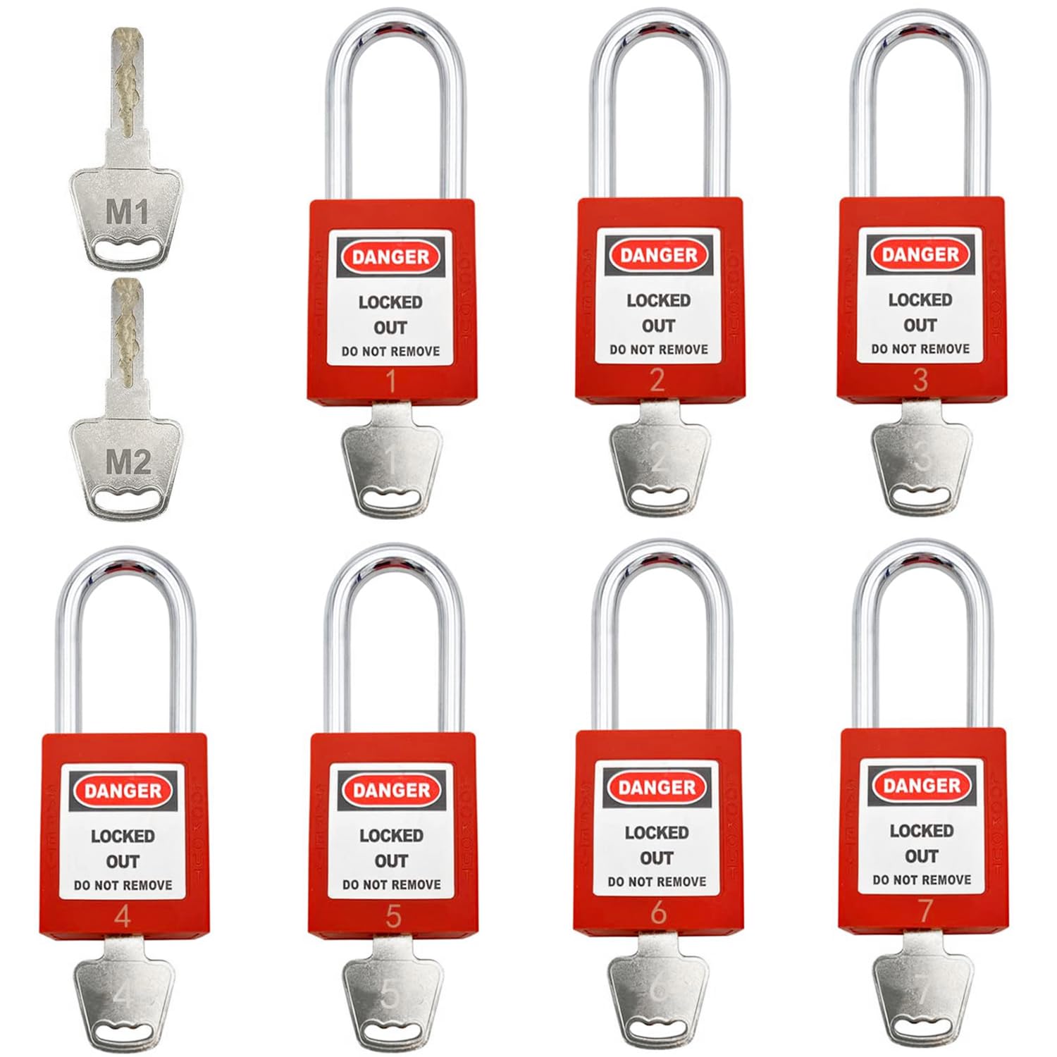 SAFBY Kit de caja de bloqueo portátil de seguridad con 1-7 cerraduras Loto Lock Out Tag Out (1 caja Loto con 1-7 cerraduras)