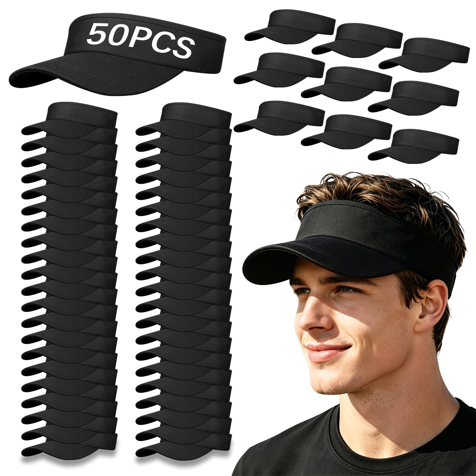 Adjustable Sport Sun Visor Hats Bulk Solid Color Blank Golf Cap Anti Ultraviolet for Beach Tennis Baseball