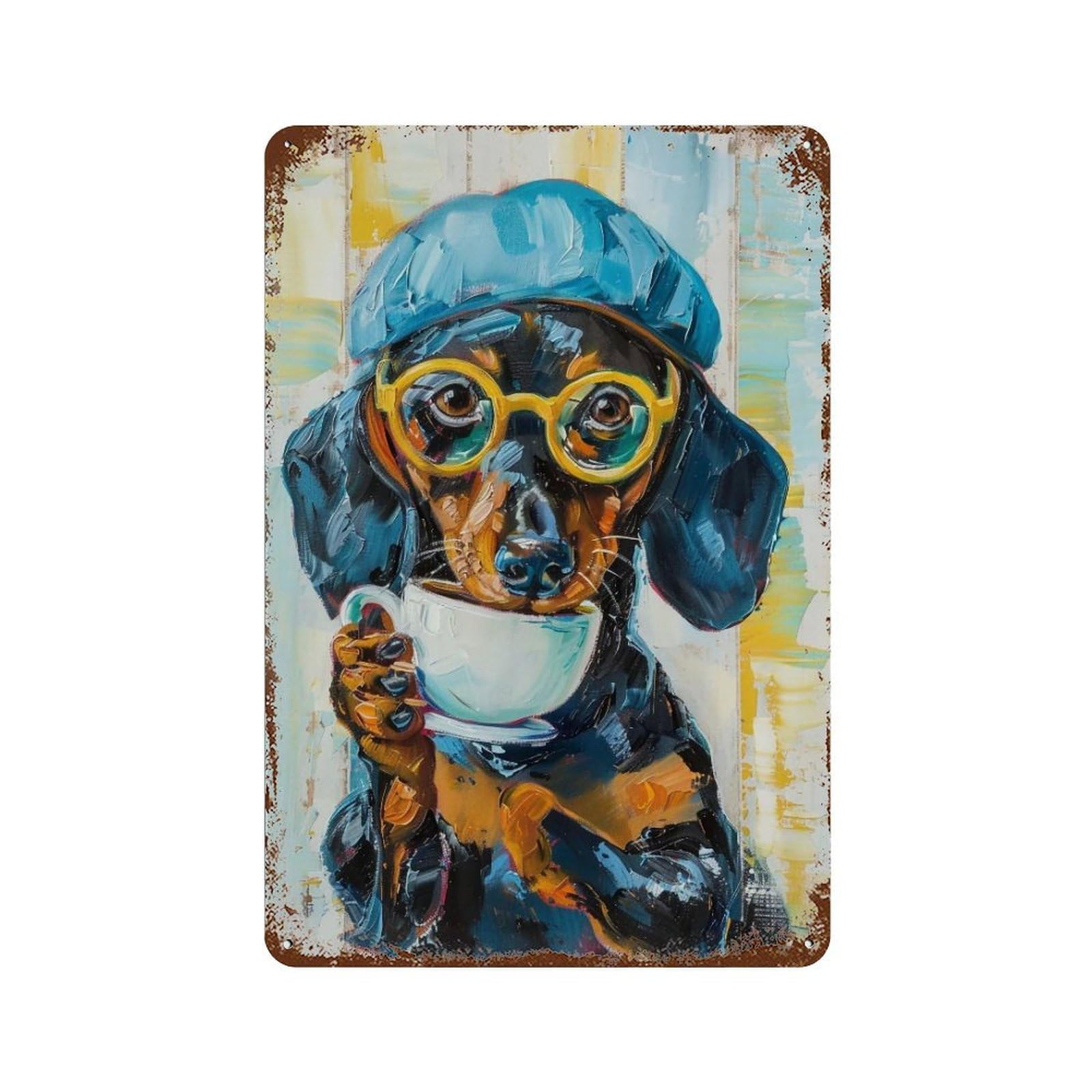 HDURYEYRYY Striped Art Hound 01 Wall Retro Iron Vintage Art Metal Tin Sign Poster Modern Home Cofffee Club Art Bar Shop Decor 30x20cm