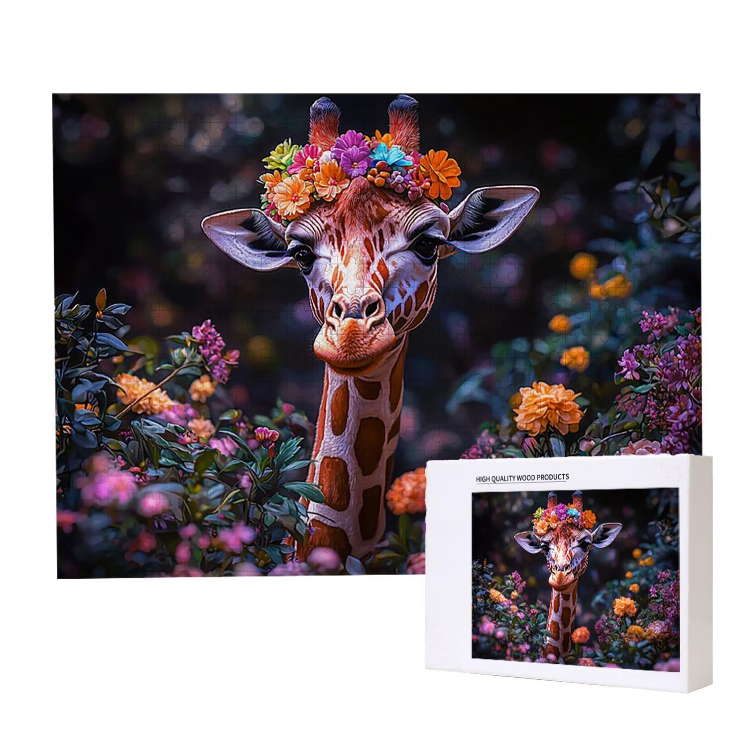 Puzzle 140 x 87 cm, 4000 sztuk puzzli dla dorosłych, prezent rocznicowy, prezent świąteczny, dekoracja domu, zapobieganie degeneracji mózgu u osób starszych (żyrafa) w-986