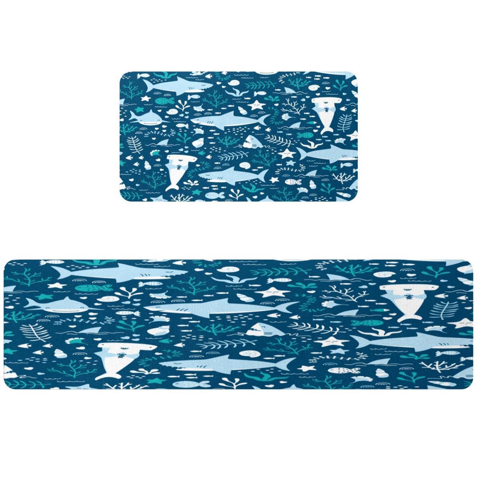 Alfombrillas de cocina para el cuarto de lavado VAPOKF con estampado marino y tacto suave