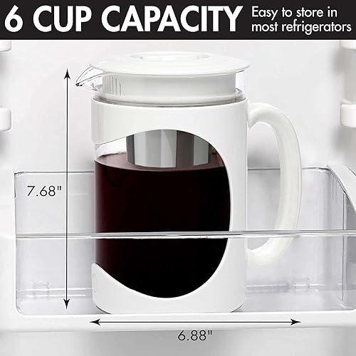 Miniatura 4 de Primula Burke Deluxe. Cafetera para café helado, con mango cómodo, jarra de vidrio duradera, filtro de malla extraíble, tamaño perfecto para 6