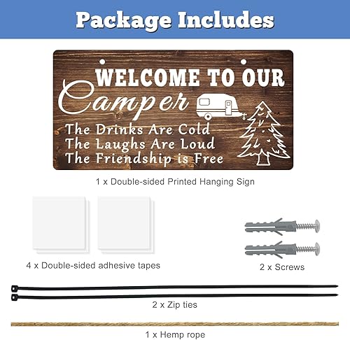 Miniatura 7 de Letrero de bienvenida a nuestro cámper, placa colgante de camping para caravana, exterior, interior, cámper, regalo para mujeres, campistas, patio,