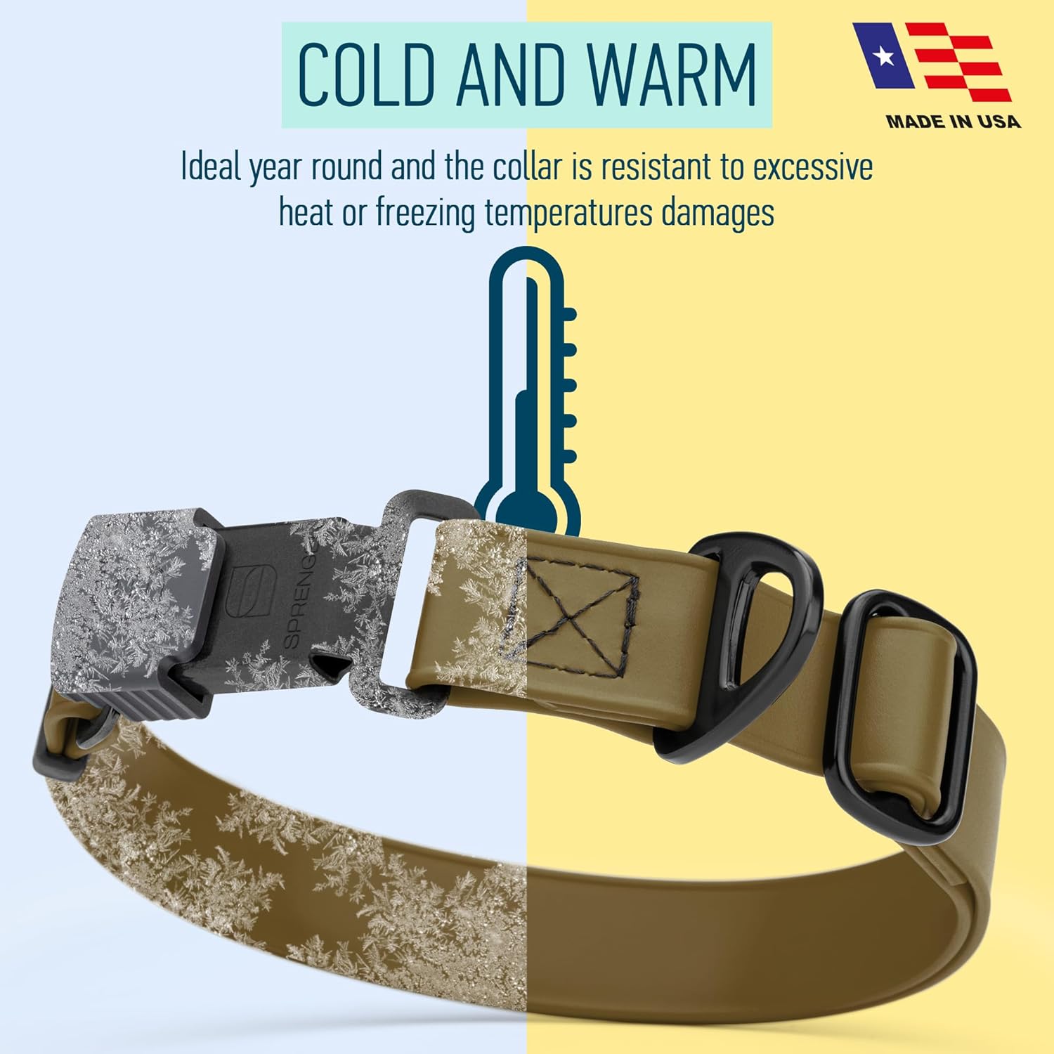 Dogline Biothane Waterproof Dog Collar with Herm Sprenger Black Stainless Steel Quick Release Buckle – Heavy Duty Tactical Durable Collar for Dogs – Comfortable and Safe Pet Collar W 1" L 15-25" Brown