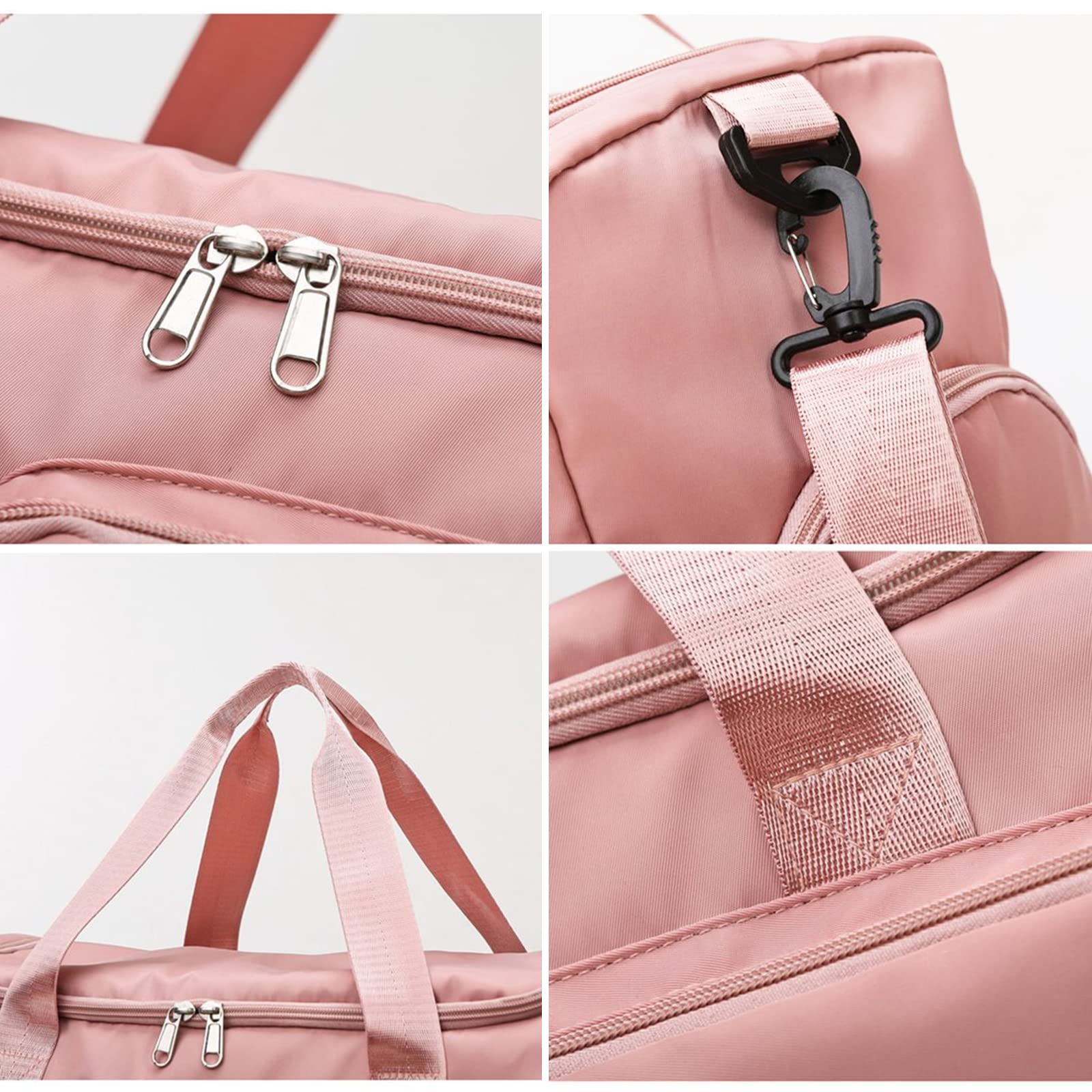 Suruid Sporttasche Damen und Herren Reisetaschen mit Schuhfach & Nassfach Weekender Tasche für Reisen als Handgepäck - Gym Bag,Trainingstasche Rosa