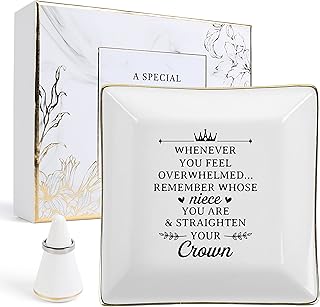 Sponsored Ad - JAUVIE Jewelry Dish Remember Whose Niece You are Straighten Your Crown- Niece Gifts from Auntie, Uncle - Je...