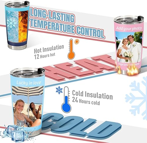 Miniatura 7 de Enterprise - Vaso de café personalizado con imagen, texto, nombre, logotipo, foto personalizada, vaso de acero inoxidable de 20 onzas con tapa y