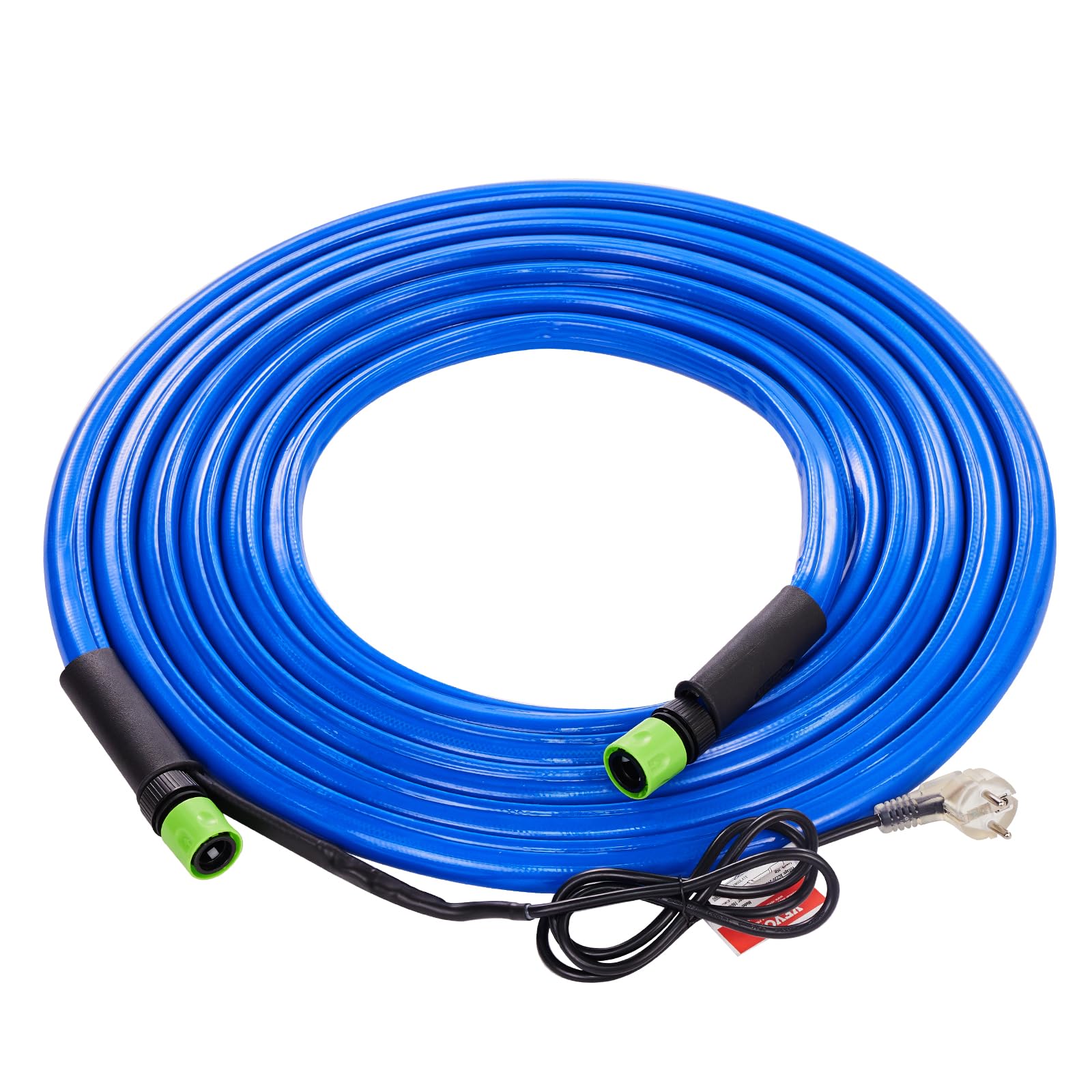 VEVOR Tuyau d'Eau Chauffant 7,6 m pour Camping-car, Tuyau d'Eau Potable Antigel jusqu'à -42,7 ℃, Autorégulation Automatique, Diamètre Intérieur de 16 mm avec Raccords Rapides, sans Plomb et sans BPA