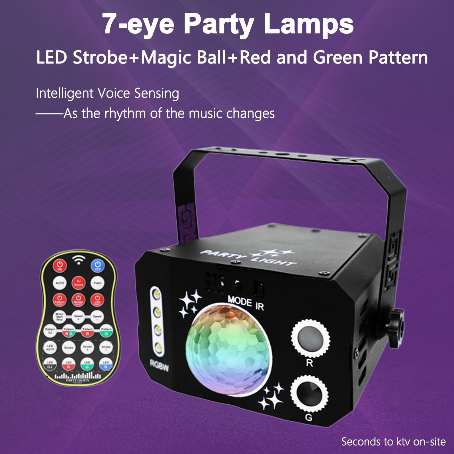 Luces Discoteca para Fiestas, Luz DJ Escenario RGB Sound Activadas con Luz Strobo y Bolas de Discoteca, Portátil Luces Colores Estroboscópica para Casa Fiesta Cumpleaños Bar Navidad Helloween Bodas