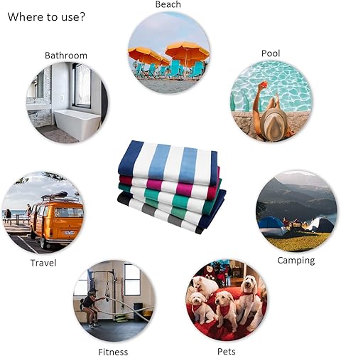 Miniatura 6 de Toalla de playa grande de gran tamaño 40 x 70 pulgadas, toalla de playa grande y bonita, toalla de playa morada extra grande y gruesa, toalla de