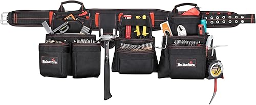 Hultafors Work Gear HT5652 Professional - Delantal combinado de carpintero, cinturón de herramientas de poliéster balístico resistente, bolsillos