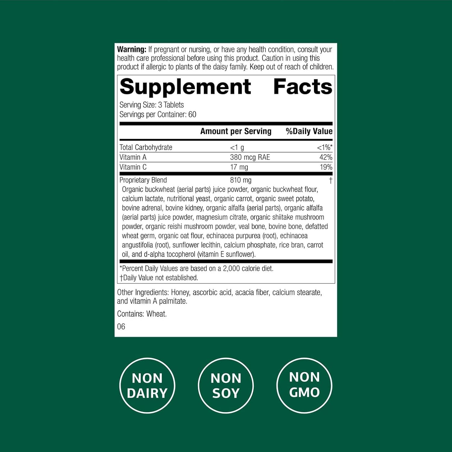 Standard Process Cataplex A-C-P - Healthy Cell & Tissue Supplement - Supports Dental Health & Immune System Function - Contains Vitamin A & C - Non-Dairy & Non-Soy - 180 Tablets (60 Servings)