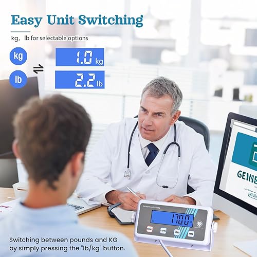 Miniatura 7 de Báscula de peso corporal digital médica extra ancha, capacidad de 440 libras, alta precisión, báscula de baño portátil resistente, fácil de leer