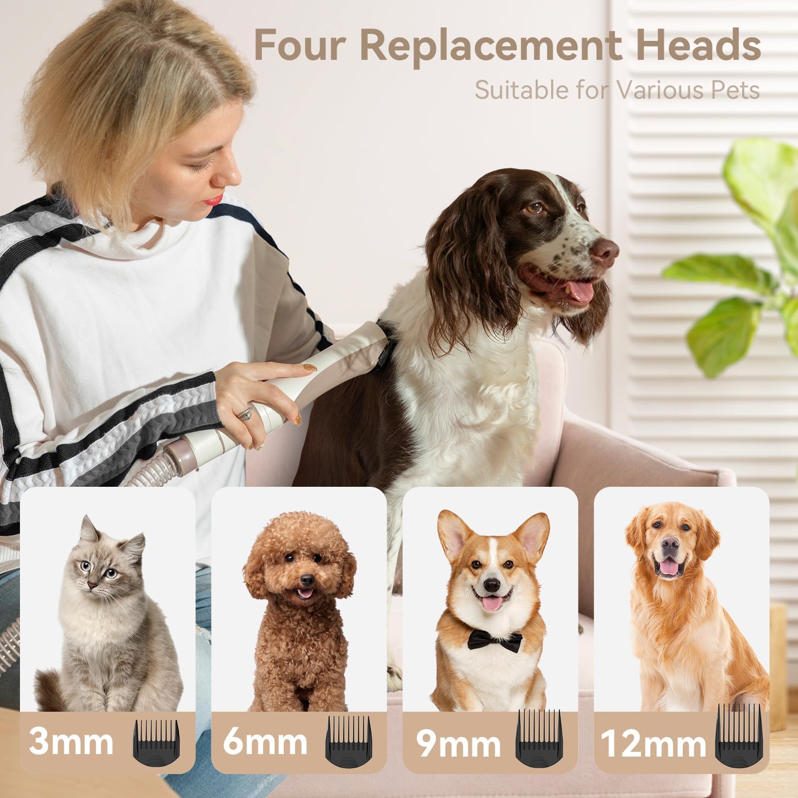 Cat Brush YINOLIFE Dog Grooming Kit, 12Kpa Pet Grooming Vacuum