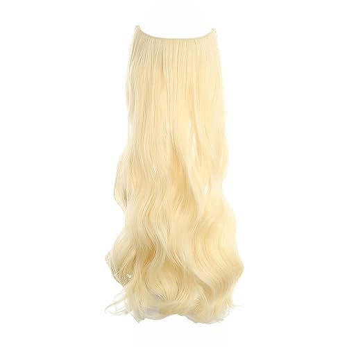 Miniatura 8 de LECIPO Extensiones de cabello con alambre invisible, alambre transparente, tamaño ajustable, 4 clips de seguridad, largo, ondulado, rizado, postizo