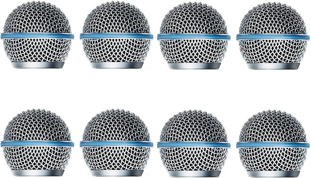 iKapok 8 Pack Steel Ball Head Mesh Microphone Grille Grill for Shure Beta58 Wireless