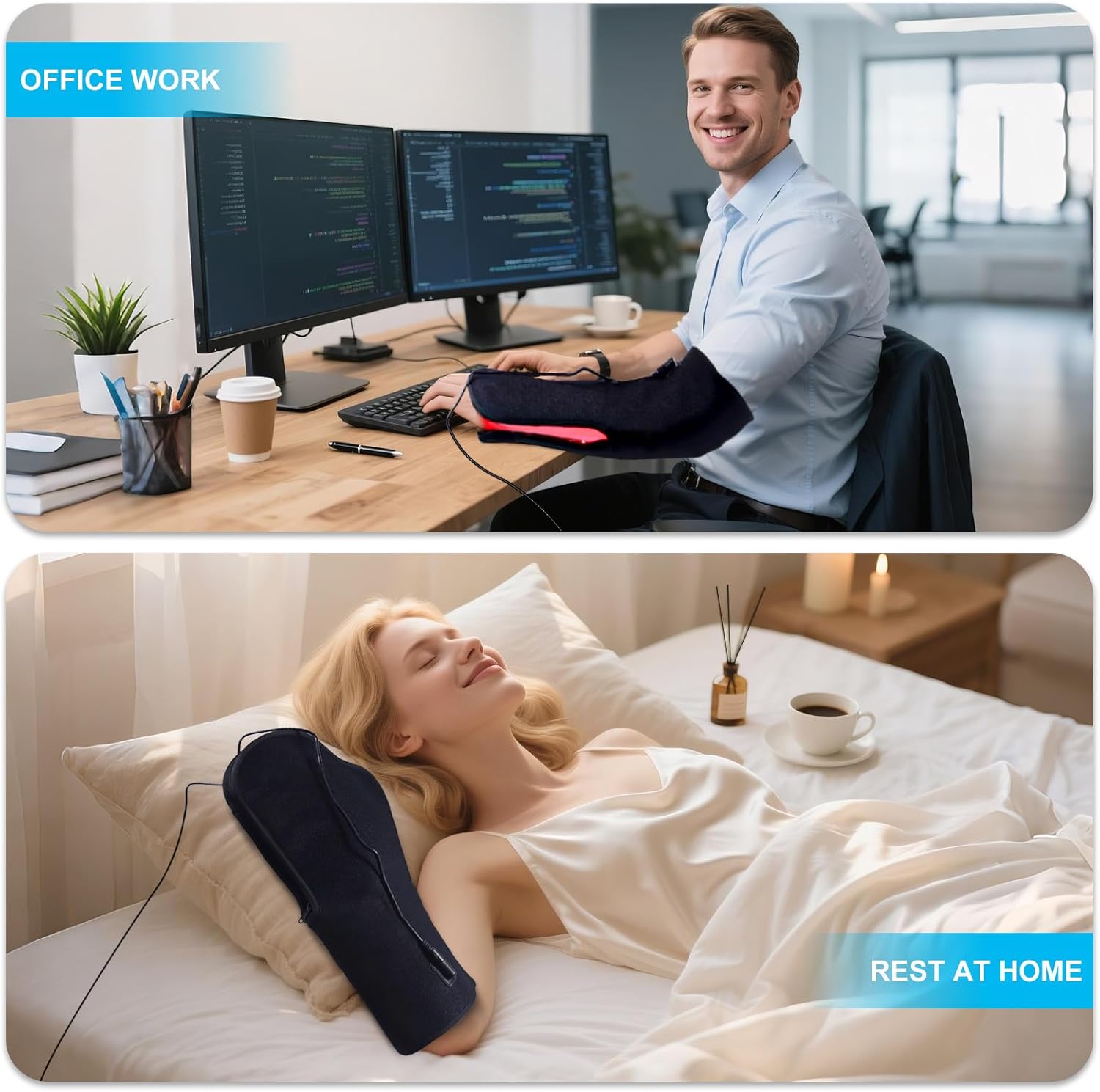 Red-Light-Therapy-for-Hands,2025 Upgraded 150 Dual Wavelength LED,4 Modes Infrared Light Therapy for Finger Wrist Pain Relief,Consisting of Adjustable Power and Time Controller(16.5IN*7.8IN) - Image 3