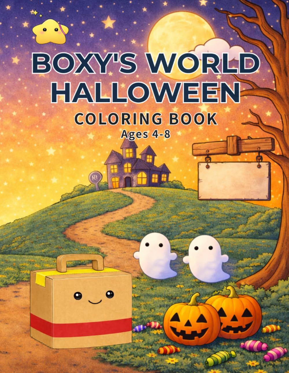 BOXY’S WORLD : HALLOWEEN COLORING BOOK: Fun and Easy Coloring Book for Kids Ages 4–8