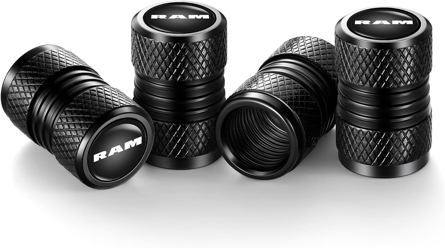 Tire Valve Stem Caps, Compatible with RAM Series Stem Cap Universal Car Air Cover Car Accessories for Cars, SUV, Truck, Motorcycles 4pcs （Black）