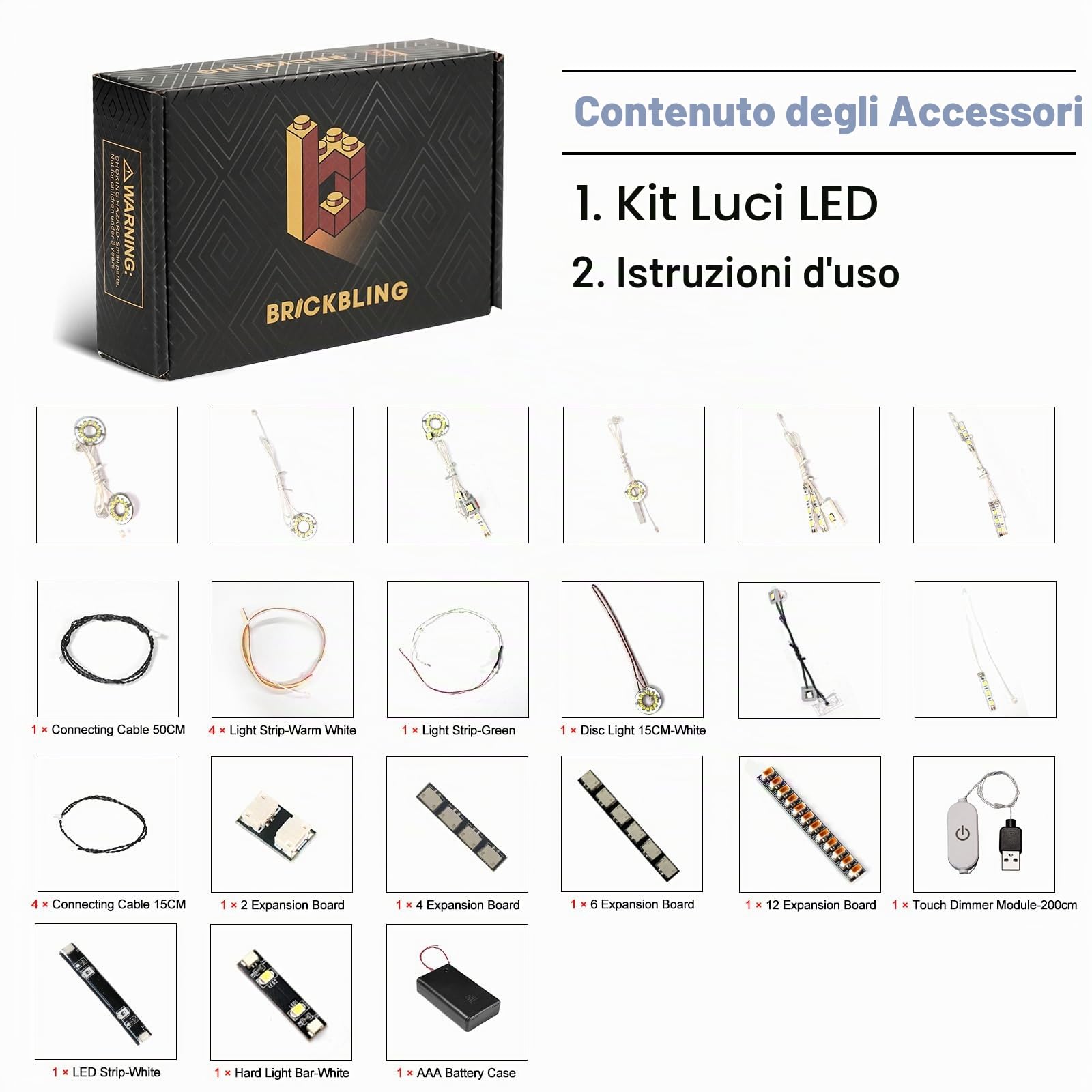 Set di luci a LED compatibile con Lego 21063 Neuschwanstein Castle, interruttore touch dimmer, illuminazione decorativa per giocattolo