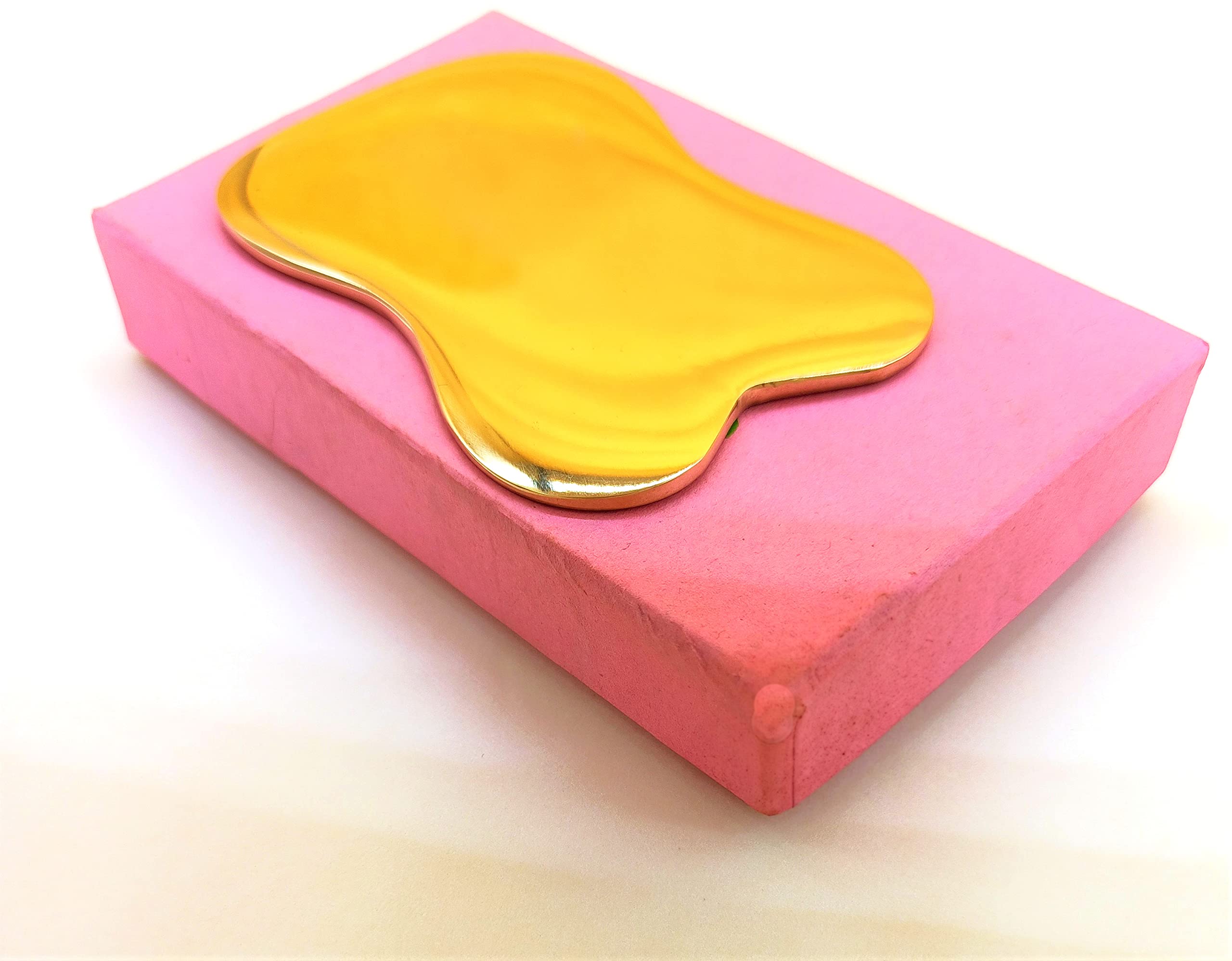 GoodsHealthShop Kansa Bronze Roller for Face-Natural Kansa Gua Sha Massage Tool Massage Scraping Tool ? Muscle Pain Relief, Stress Release and Breaking Tissue (W Shape Gua Sha)