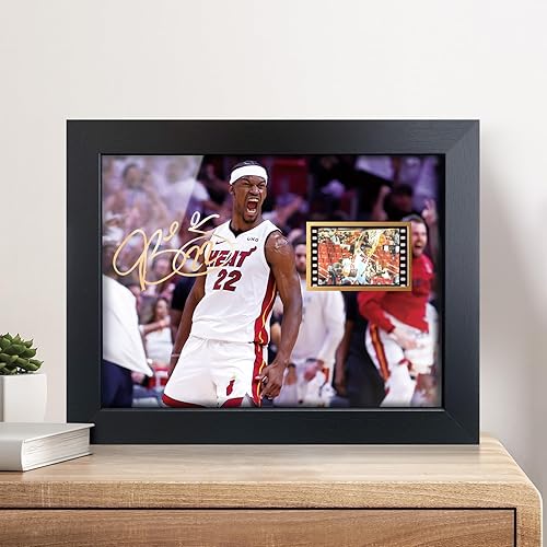Miniatura 5 de sufenvera Impresión firmada de Jimmy Butler foto enmarcada con mini pantalla de película, póster para fanáticos del baloncesto, grandes regalos para