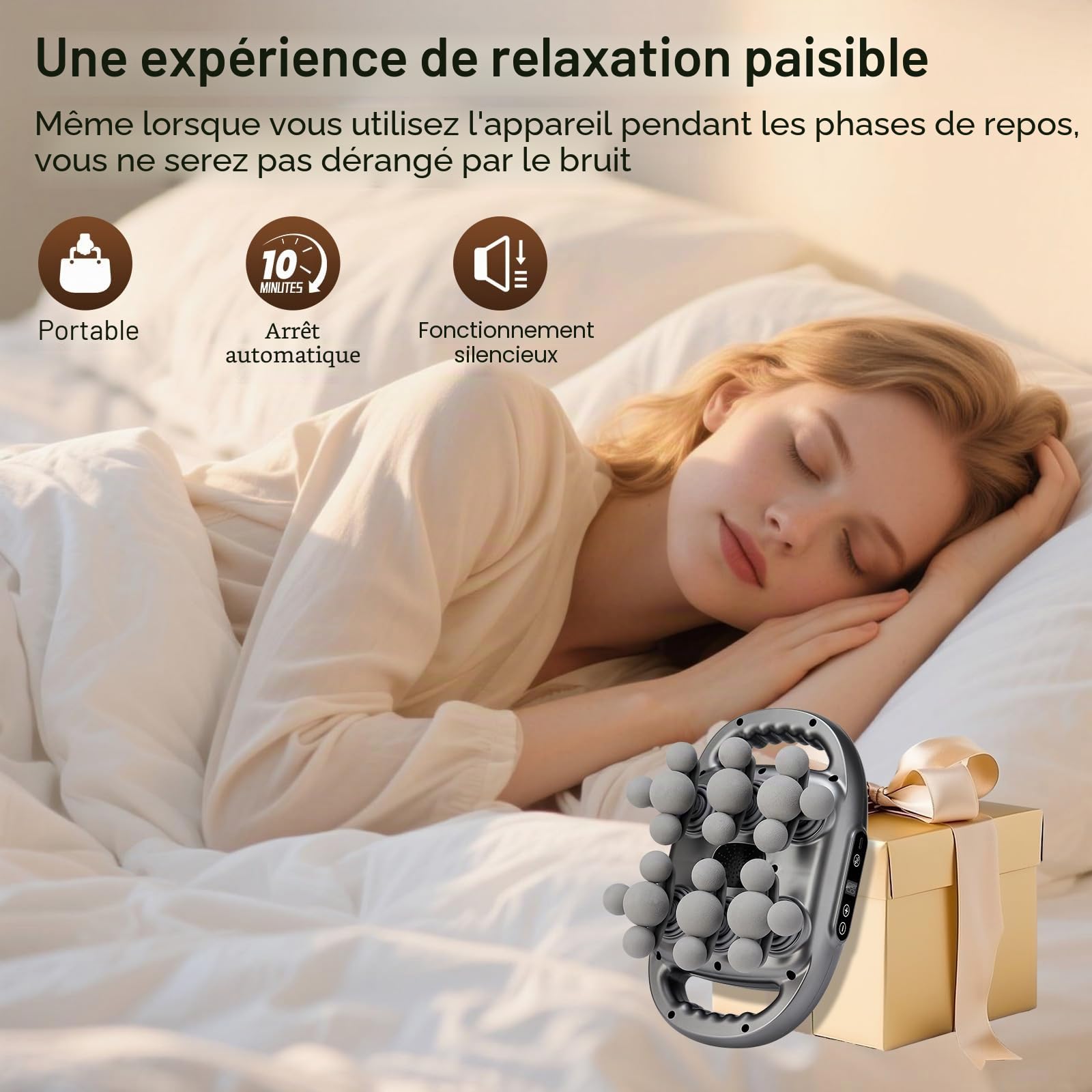 Pistolet de massage à 22 têtes, pistolet de massage musculaire rechargeable avec 9 modes et 9 niveaux, écran LCD, thérapie par lumière rouge