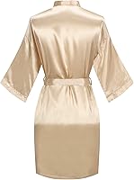 Vista 2 de kimono corto para mujer, bata de satén para bodas