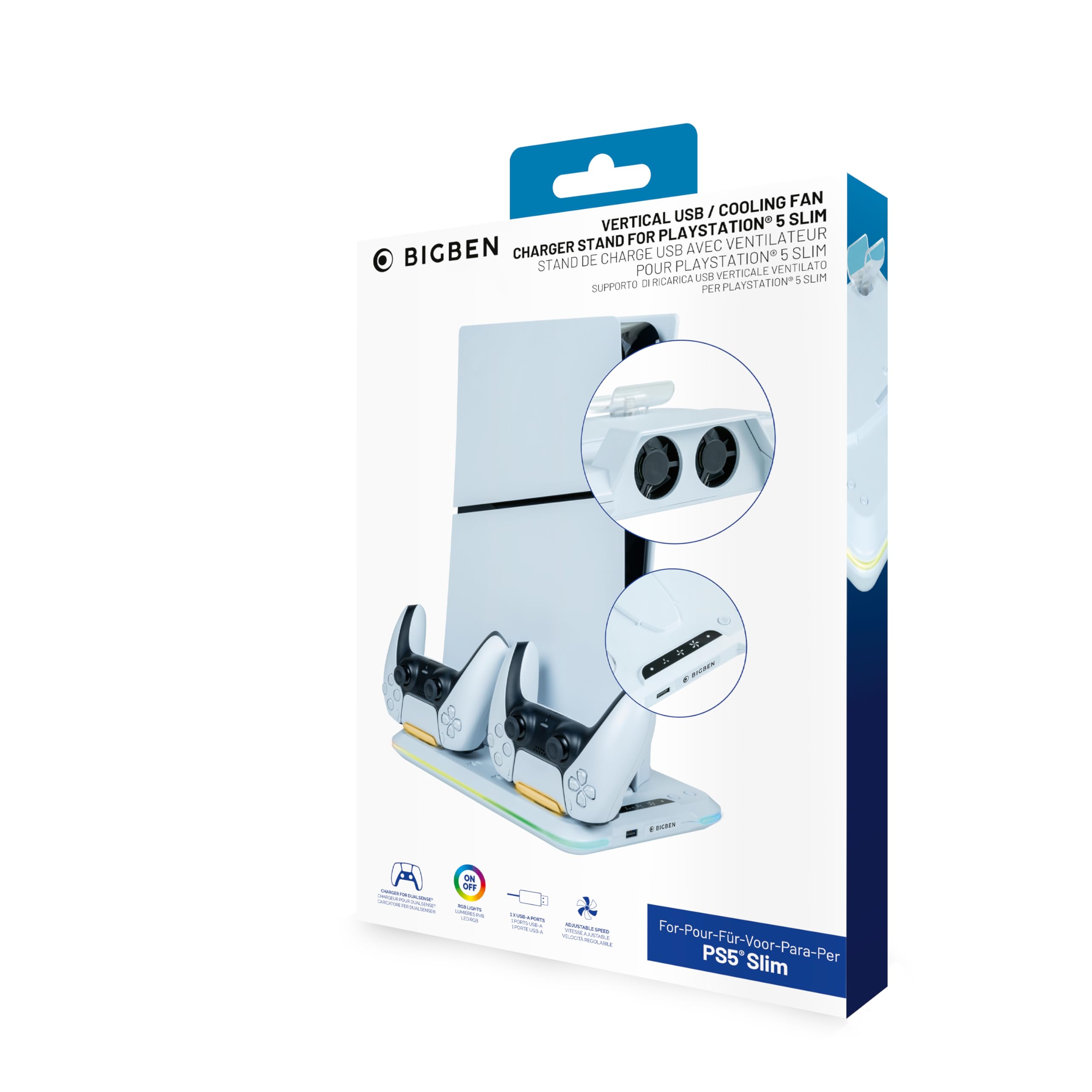 Nacon Socle et Chargeur manettes et Ventilateur pour PlayStation 5 "Classic et Slim