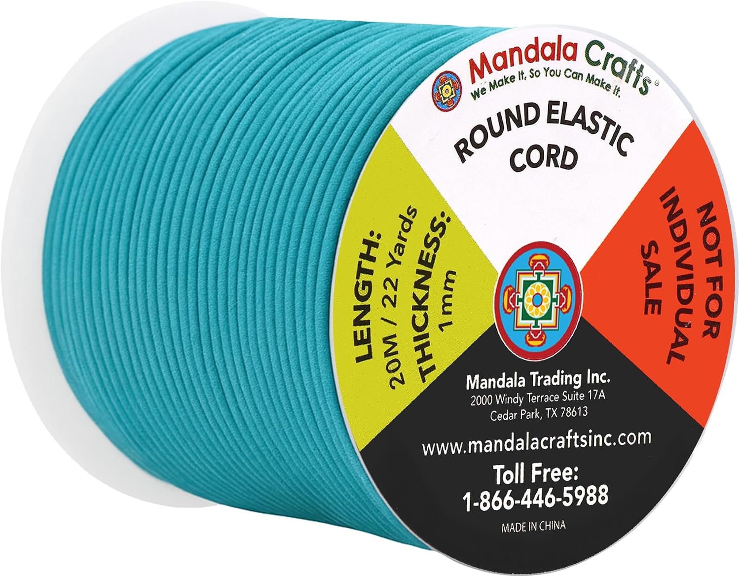 Mandala Crafts 1mm Rainbow Combo Elastic Cords for Jewelry Making & Beading