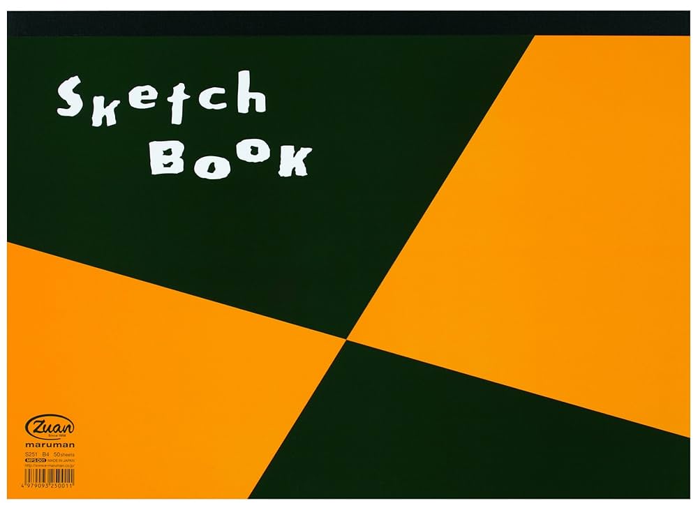 黒とオレンジの版画作品 B4サイズ Amazon | マルマン(maruman) スケッチブック B4 図案シリーズ 天