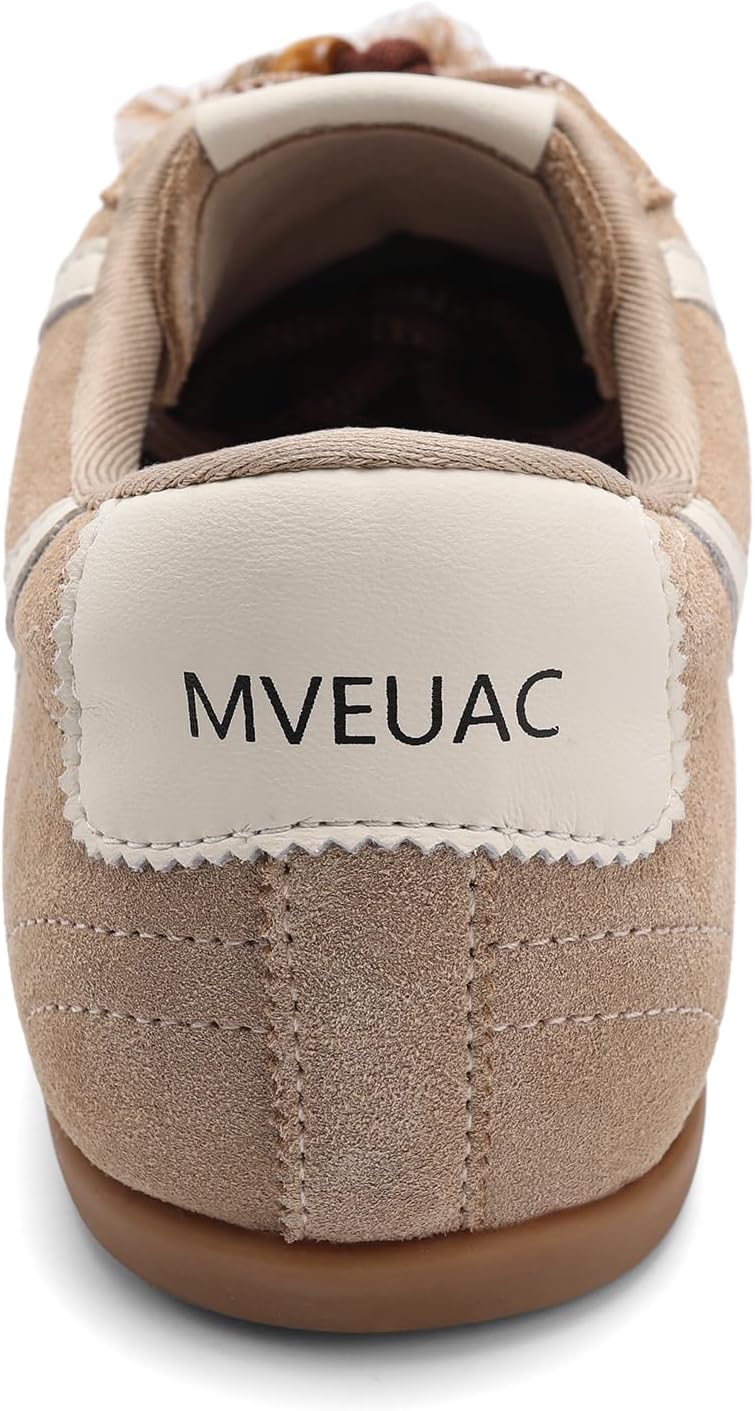 Women's Fashion Sneakers Lightweight Walking Shoes for Women with Genuine Suede Upper Casual Lace-Up Comfort Women Shoes for Daily Wear, Work, or Travel