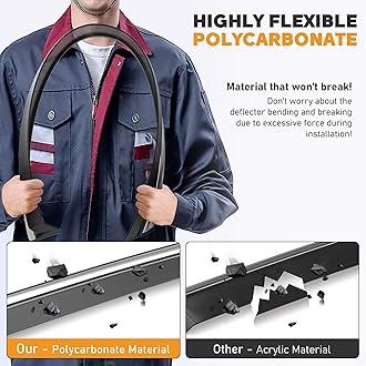 Shatterproof Taped-On Window Deflectors for Toyota Rav4 2013-2018 with Chrome Trim, Rain Guards, Window Visors for Car, Vent Deflector, 4pcs