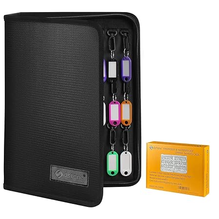 Sdstone Portable Zippered Key Case,Fireproof and Waterproof Key Organizer with 54 Key Hooks and Tags,Portable Manager & Landlord Zipper Key Binder for Real Estate Sales,Hotel Executives, Car Service