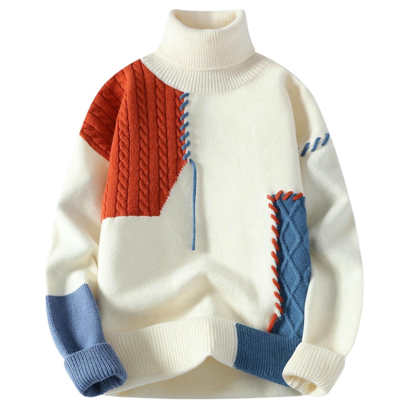 Pull en tricot homme à col montant thermique et anti-vent - 6