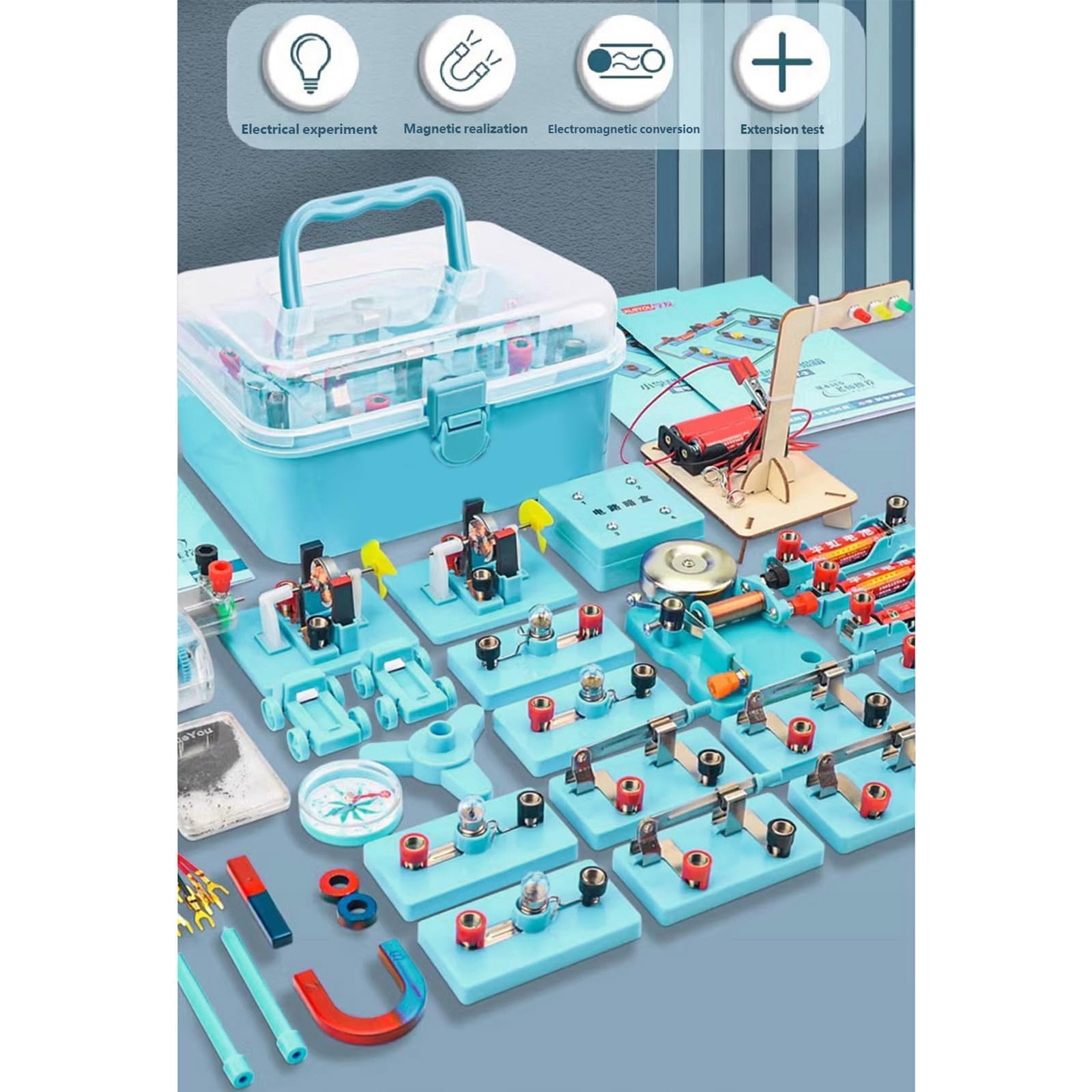 Experimento de física, electricidad y electromagnetismo para el aula de enseñanza de ciencias, laboratorio de física