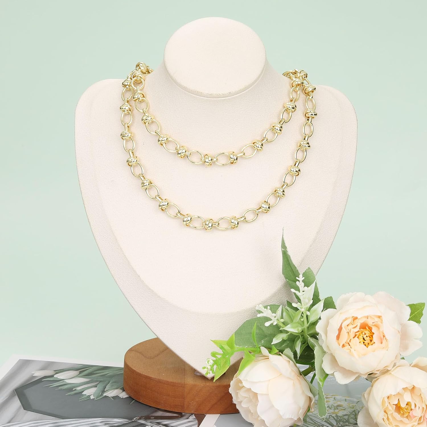 KYUNHOO 13 Feet Strong Circle Link Chain Spool Light Gold Plated Iron Jewelry Chains for Making Jewelry Unwelded Mental Chain for Crafting Finding Jewelry Making Supply - Image 7