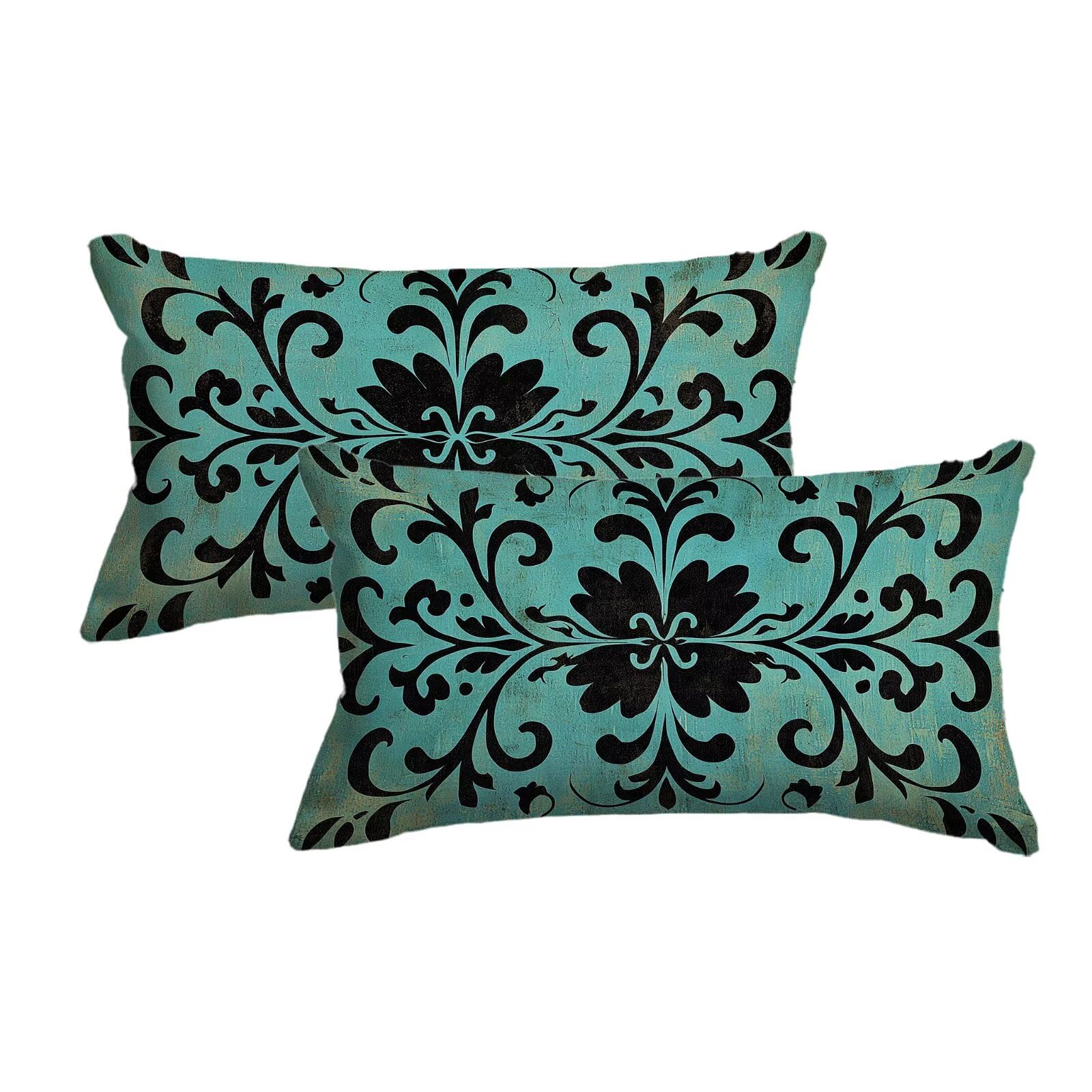 Taie oreiller 40x80 housse coussin decoration salon vert lot de 2 motif scandinave canape chambre