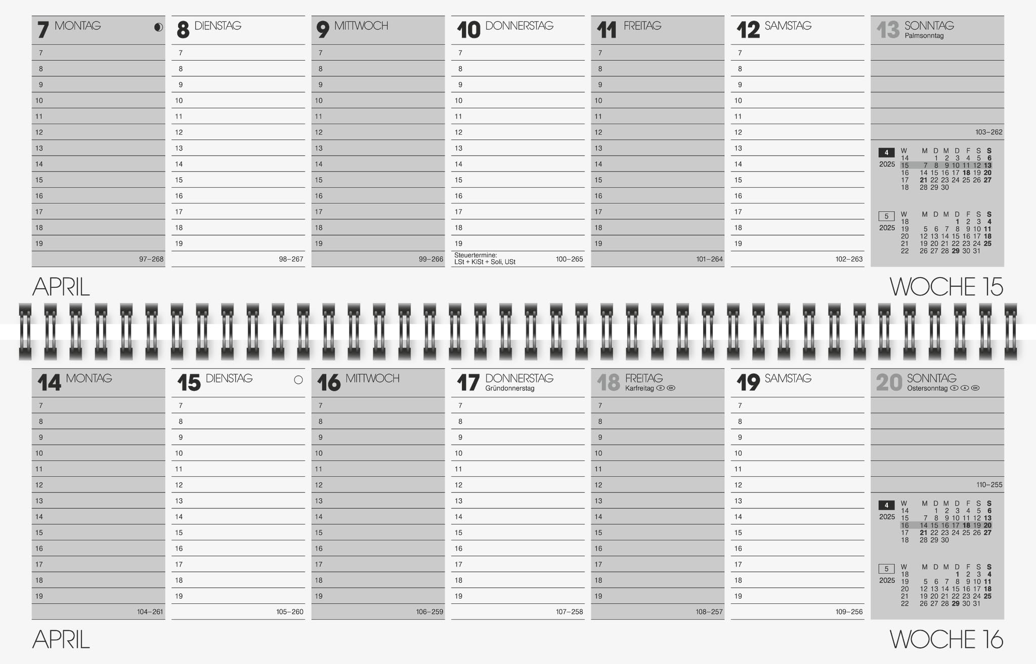 BRUNNEN Landscape Appointment Book Model 771 2025, brown - Image 2