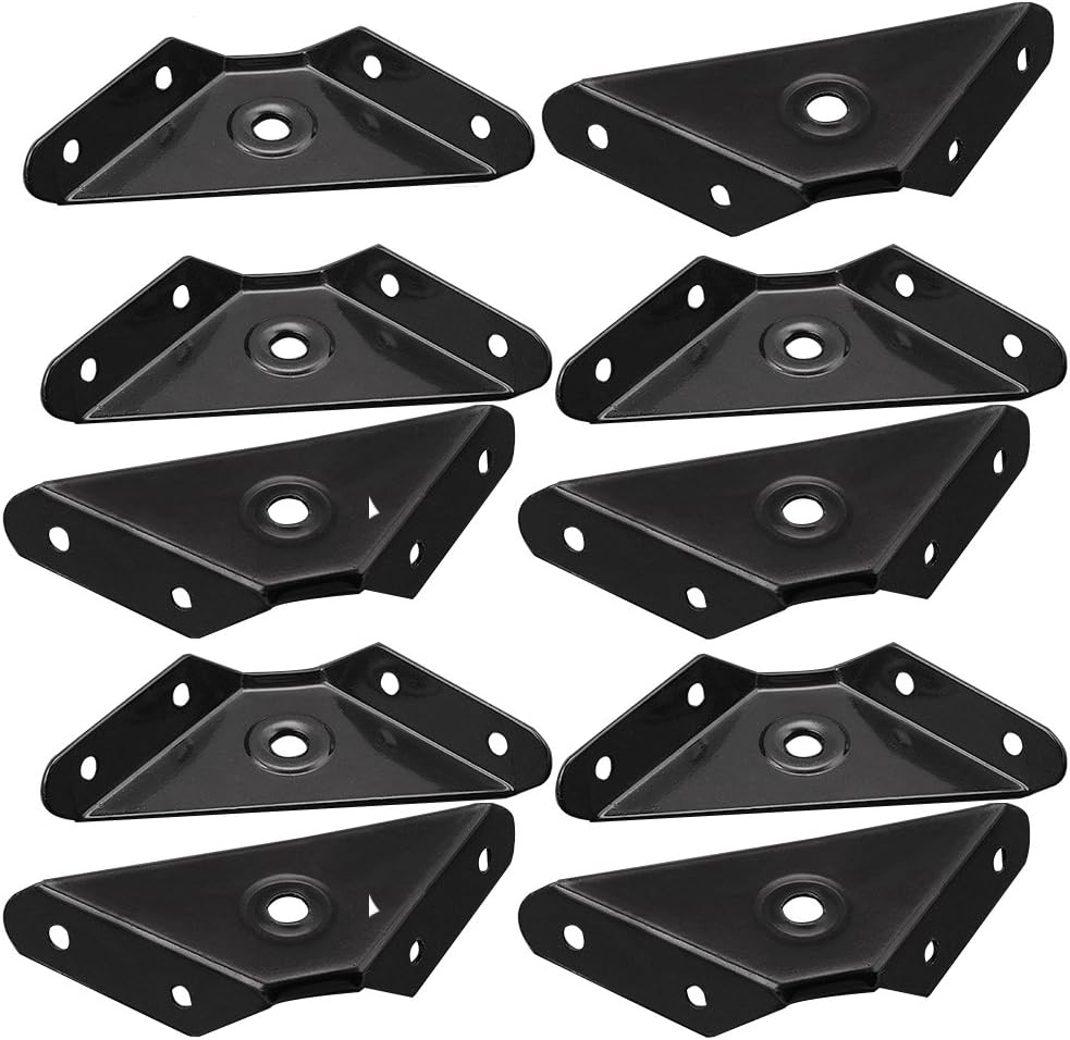 10 Pcs Steel Corner Braces Joint Corner Brace Support Bracket Fastener (Black)