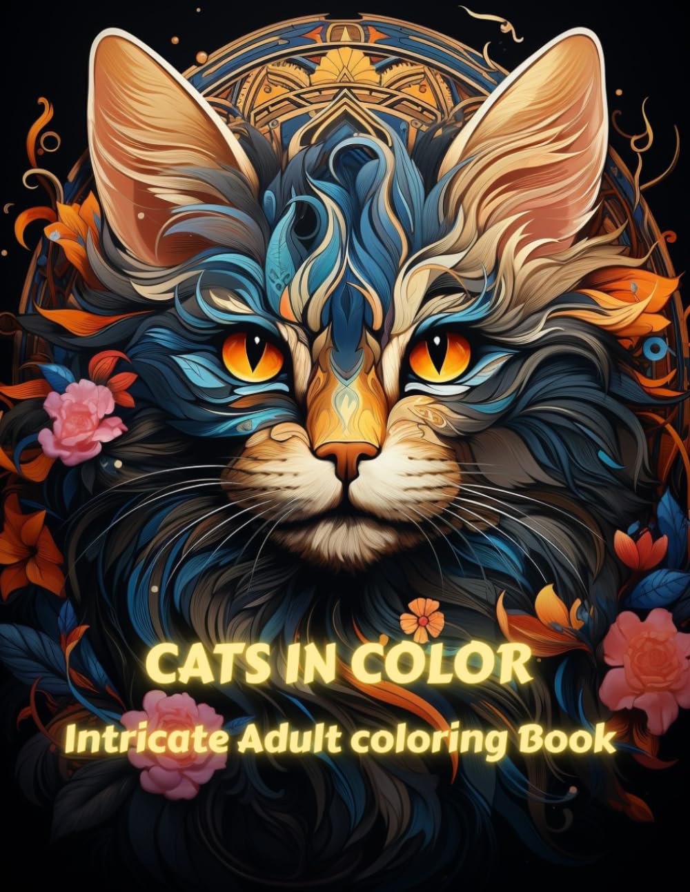 Cats In Color : Adult Coloring Book: An Intricate Adult Coloring Book for Stress Relief, Relaxation & Mindful Creativity– Beautiful Mandala & Pattern