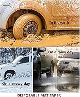 Vista 3 de Alfombrillas de papel blancas para automóvil, 100 almohadillas desechables para vehículos, protector temporal de suelo de automóviles, protector