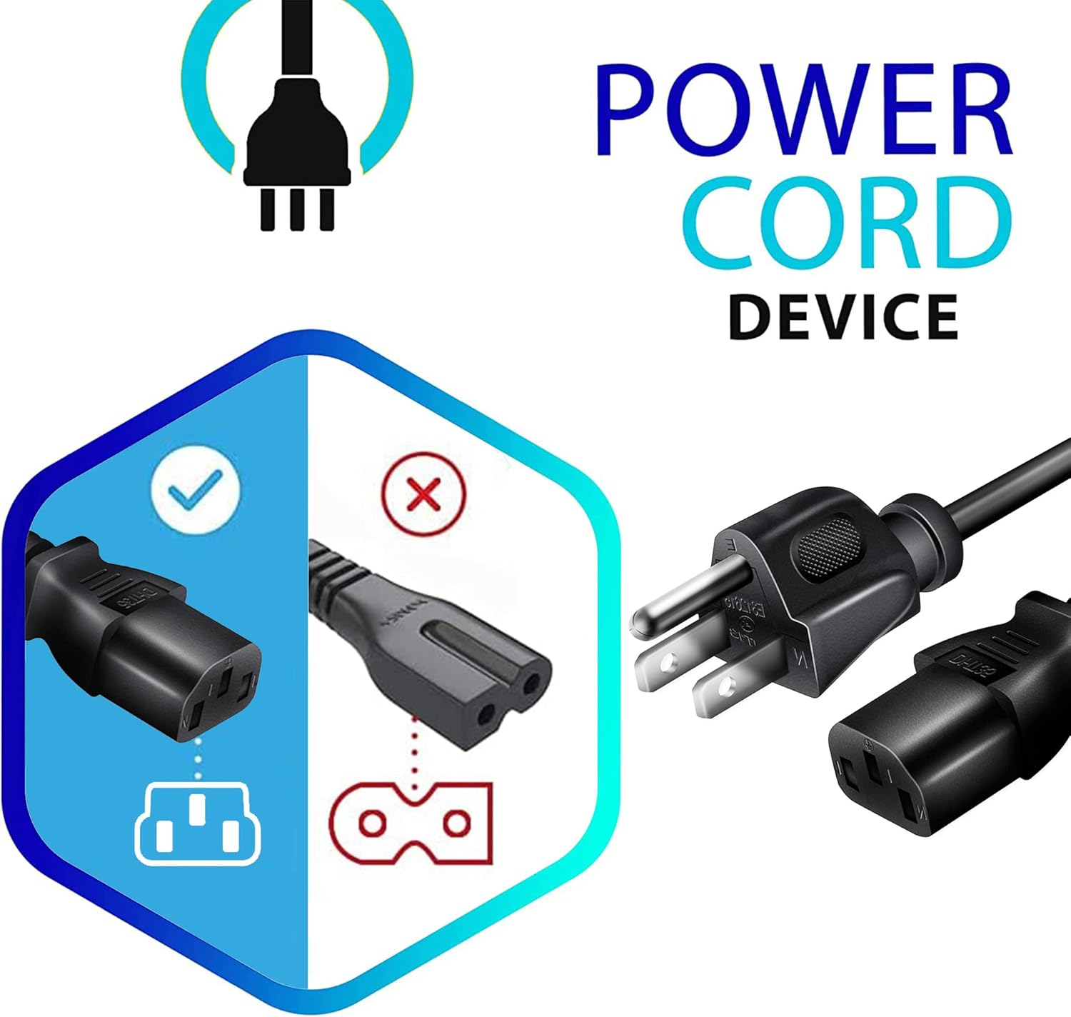 Buy Digipartspower 6ft UL AC Power Cable Cord Compatible with Audiolab
