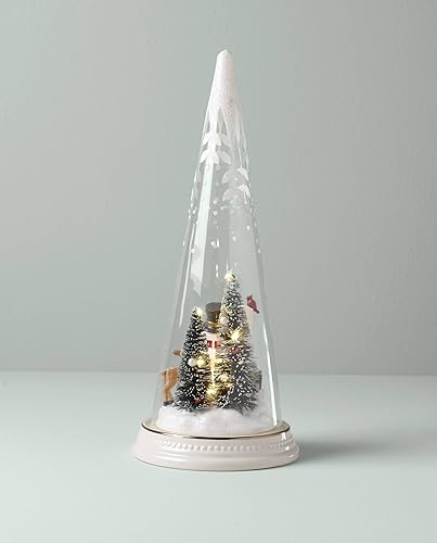 Miniatura 4 de Lenox 895174 Lit Cono de Navidad con escena de muñeco de nieve del Polo Norte, decoración navideña