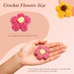 105Pcs Crochet Flowers Knitted Yarn Flower Handmade Multicolored Crocheted Floral for Crafts Embellishments DIY Hair Headbands Hats Clothing Sew/Iron On Patches Decoration (15colors)