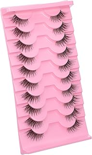 Sibba 10 pares de pestañas de media pestaña d...